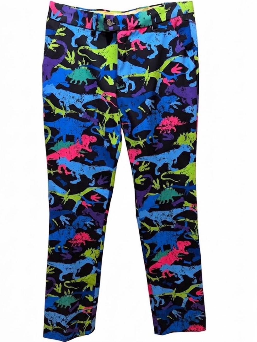 Loudmouth rare Golf Pants Neon Dinosaur Print 32x34 Excellent Condition